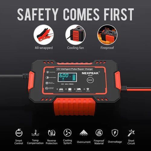¡No te quedes varado! Cargador de Batería 12V para Carro y Moto – Envío GRATIS y Pago Contra Entrega