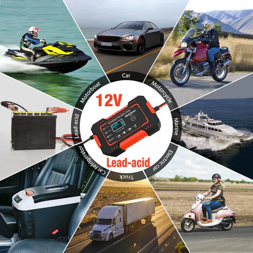 ¡No te quedes varado! Cargador de Batería 12V para Carro y Moto – Envío GRATIS y Pago Contra Entrega