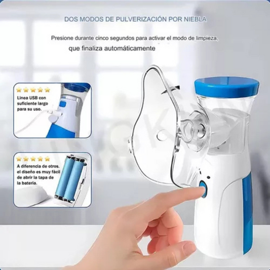 Respira Fácil Donde Estés – Nebulizador Portátil Recargable para Alivio Inmediato