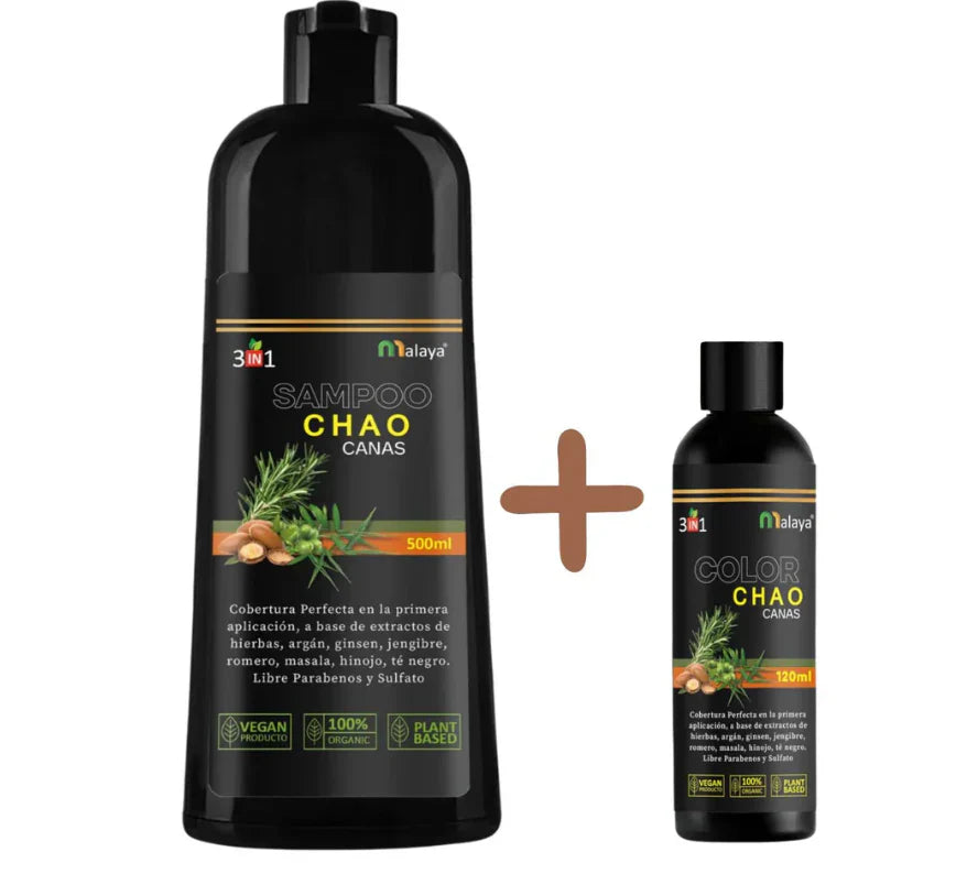 Shampoo Chao Canas + Tratamiento: Elimina las canas y devuelve el color y la vitalidad a tu cabello