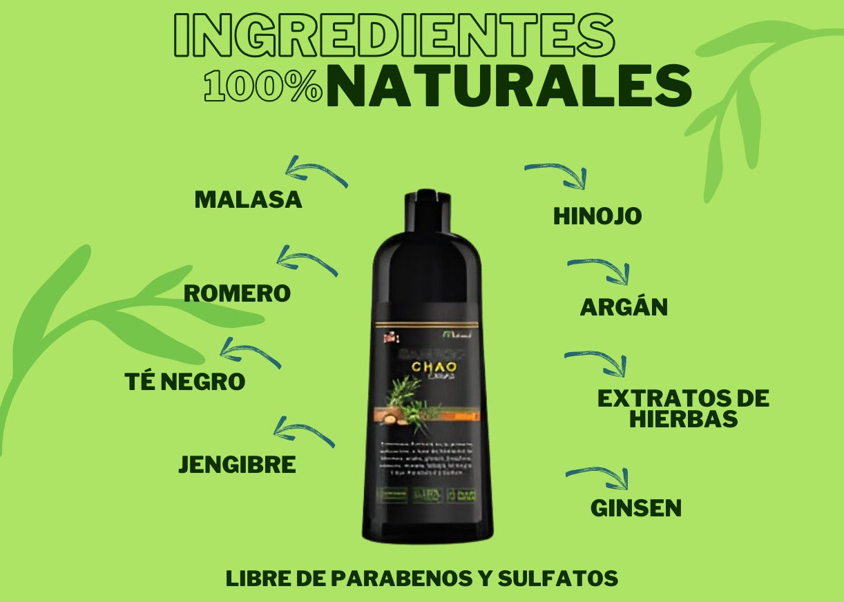 Shampoo Chao Canas + Tratamiento: Elimina las canas y devuelve el color y la vitalidad a tu cabello