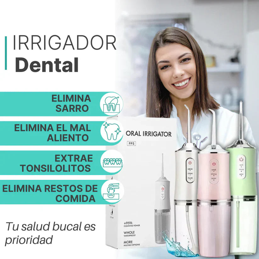 ¡Dientes Más Limpios en Segundos! Irrigador Oral Recargable con Entrega Gratis y Pago Contraentrega