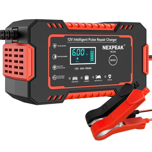 ¡No te quedes varado! Cargador de Batería 12V para Carro y Moto – Envío GRATIS y Pago Contra Entrega